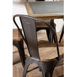 Block & Chisel metal dining chair with recycled elm wooden seat