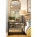 Opulent black mirrored chest of drawers