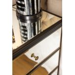 Opulent black mirrored chest of drawers