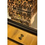 Opulent black mirrored chest of drawers 