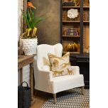 slipcover wingchair with oak legs