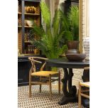 wishbone dining chair with woven seat 