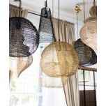 Black mesh pendant hanging light 