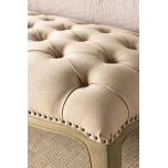 Block & Chisel linen upholstered button tufted bed end