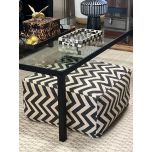 black and white chevron print naksha pouffe