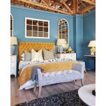 Deep buttoned headboard