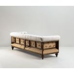 deconstructed chesterfield style sofa with wooden frame