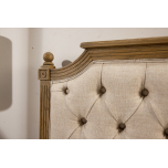 block and chisel full bed with button detail and oak frame Château collection