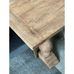 Elm dining table with turned legs