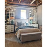 Block & Chisel linen upholstered bedend