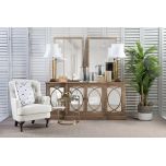 DOROTHY OCCASIONAL CHAIR in Beige fabric with tufted details and wooden legs