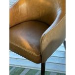 leather tub chair with beechwood legs