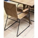 Casual dining chair with rattan seat, back and armrests