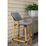 black and white checkered parisian french cafe barstool