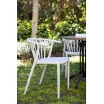 Heather - Light grey horseshoe back outdoor dining chair