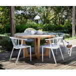 Heather - Light grey horseshoe back outdoor dining chair
