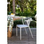 Heather - Light grey horseshoe back outdoor dining chair