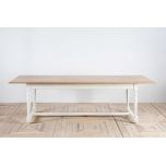 Block and chisel dining table antique white weathered oak