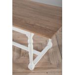 Block and chisel dining table antique white weathered oak