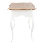 Block & Chisel cabriole leg writing table with scalloped top and white base