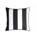 wide stripe cushion black and white