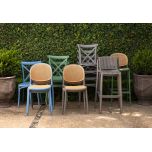 Block and chisel pvc cross back dining chair 