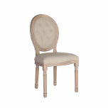 Classic French cream dining chair with tufted detail