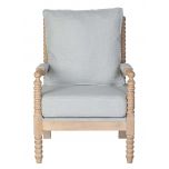 Grey cushioned bun detailing occasional chair