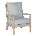 Grey cushioned bun detailing occasional chair
