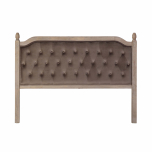 French style headboard in taupe velvet with button detail