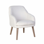 Block and chisel chair in white fleece