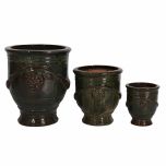 block and chisel green  anduze glazed pot