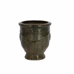 block and chisel green  anduze glazed pot