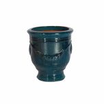 block and chisel teal  anduze glazed pot