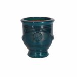 block and chisel teal  anduze glazed pot