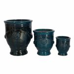 block and chisel teal  anduze glazed pot