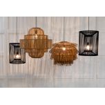 Margaret Bamboo Chandelier - Bamboo black cylindrical cage chandelier