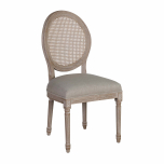 Margot Dining Chair - with cream linen upholstery, french inspired wooden frame 