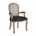 Block & Chisel charcoal upholstered carver dining chair
