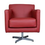 Block & Chisel red leather swivel chair