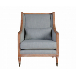 blue- grey upholstered armchair on front castors Chateau Collection