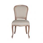 dining chair upholstered in linen with oak frame Château Collection