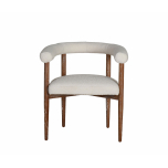 accent chair in cream with oak wood frame 