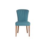 Upholstered dining chair with fan back upholstered detail 