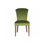 Upholstered dining chair with fan back upholstered detail 