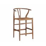 wishbone counter stool with woven seat