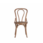 wood and rattan dining chair round back