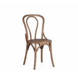 wood and rattan dining chair round back