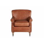 leather armchair on castors