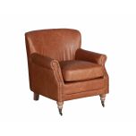 leather armchair on castors